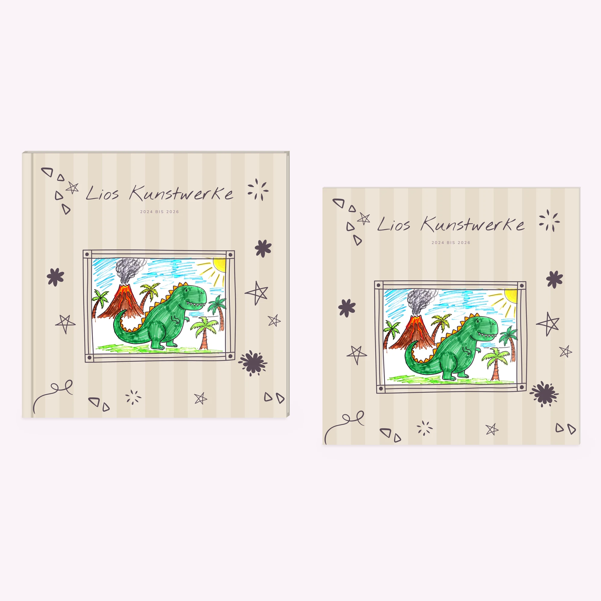 Kunstbuch in Beige als Hardcover und Softcover nebeneinander
